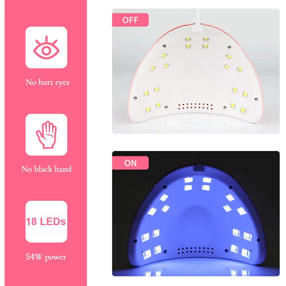 Drying Lamp Manicure UV Nail Dryer Curing Gel Nail Polish With USB Smart
